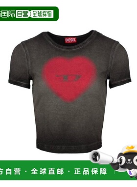 韩国直邮DIESEL Diesel T Ele 标志心形印花 T 恤 A128360SQAD 9X