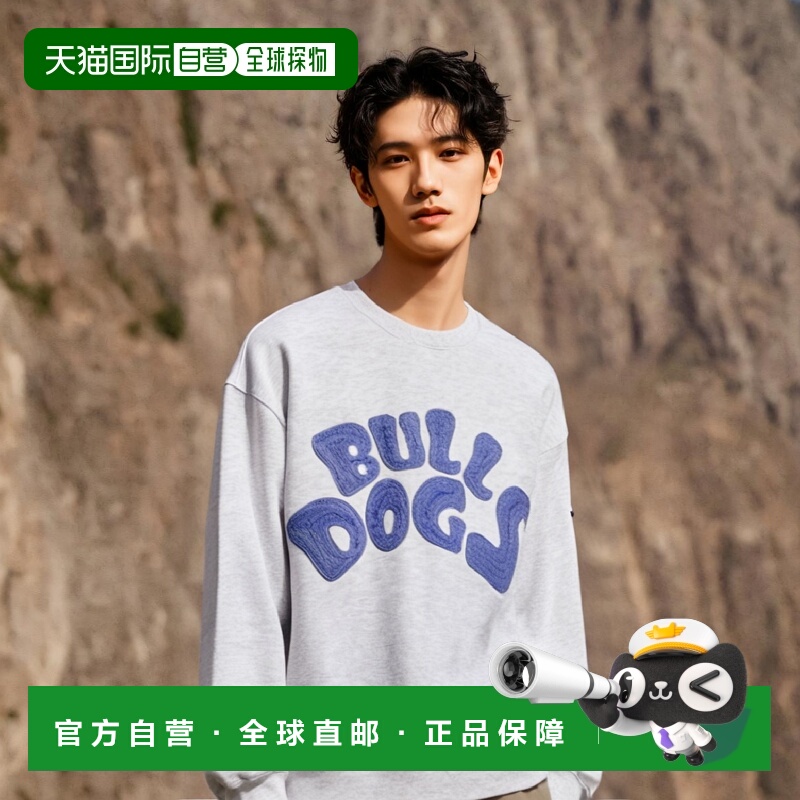 韩国直邮YALE GROOVY BULLDOGS CREWNECK LIGHT GRAY男针织YD07CR