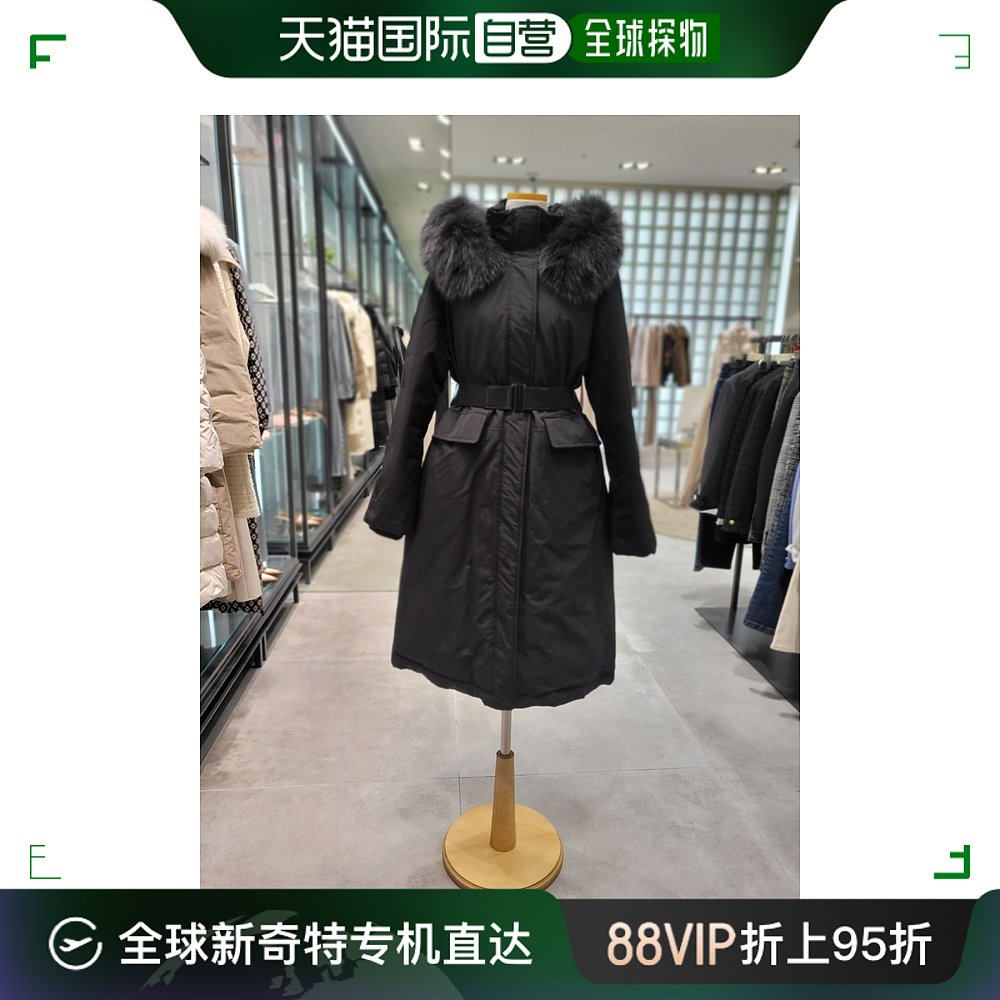 韩国直邮ZOOC 时尚百搭腰带装饰长款羽绒服(V234PSG945)