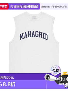韩国直邮MAHAGRID 公用T恤MG2DMMT580AWH VARSITY LOGO SLEEVELES
