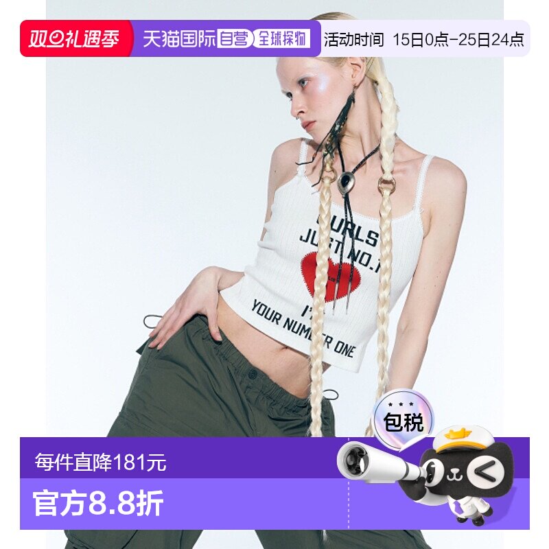 韩国直邮AS IF CALIE女士吊带衫CA25ASL002WHF GURLS JUST SLEEVEL