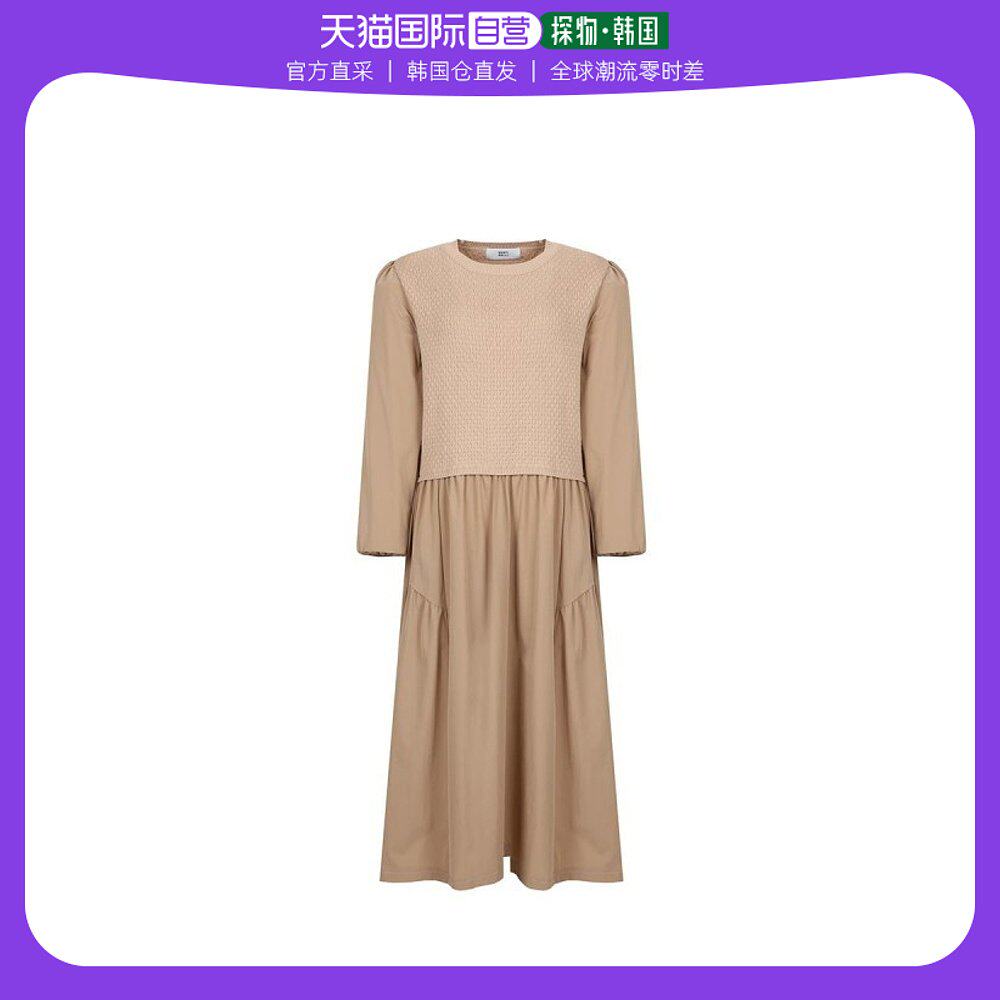 韩国直邮BESTIBELLI 连衣裙 华夫格针织捏褶连衣裙FO2954BE