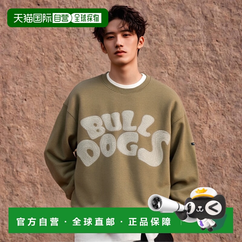 韩国直邮YALE GROOVY BULLDOGS CREWNECK HEATHER GREEN男针织YD0