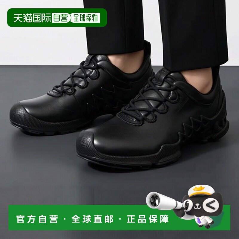 韩国直邮Ecco爱步跑鞋男女同款黑色透气时尚简约802834-01001