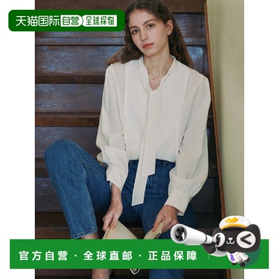 韩国直邮ANEDIT 女士女装雪纺衫AN24ST2003IV Scarf Tie Detachabl