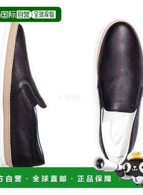韩国直邮tod`s男士黑色一脚蹬平底鞋皮革XXM0TV0K900NLK U801