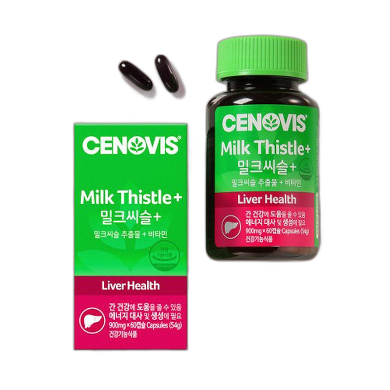 韩国直邮Cenovis奶蓟草护肝胶囊护旰解酒醒酒熬夜保健900mg*60粒