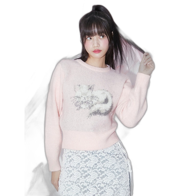 韩国直邮margarin fingers韩版少女小清新甜美自然气质毛衣304418