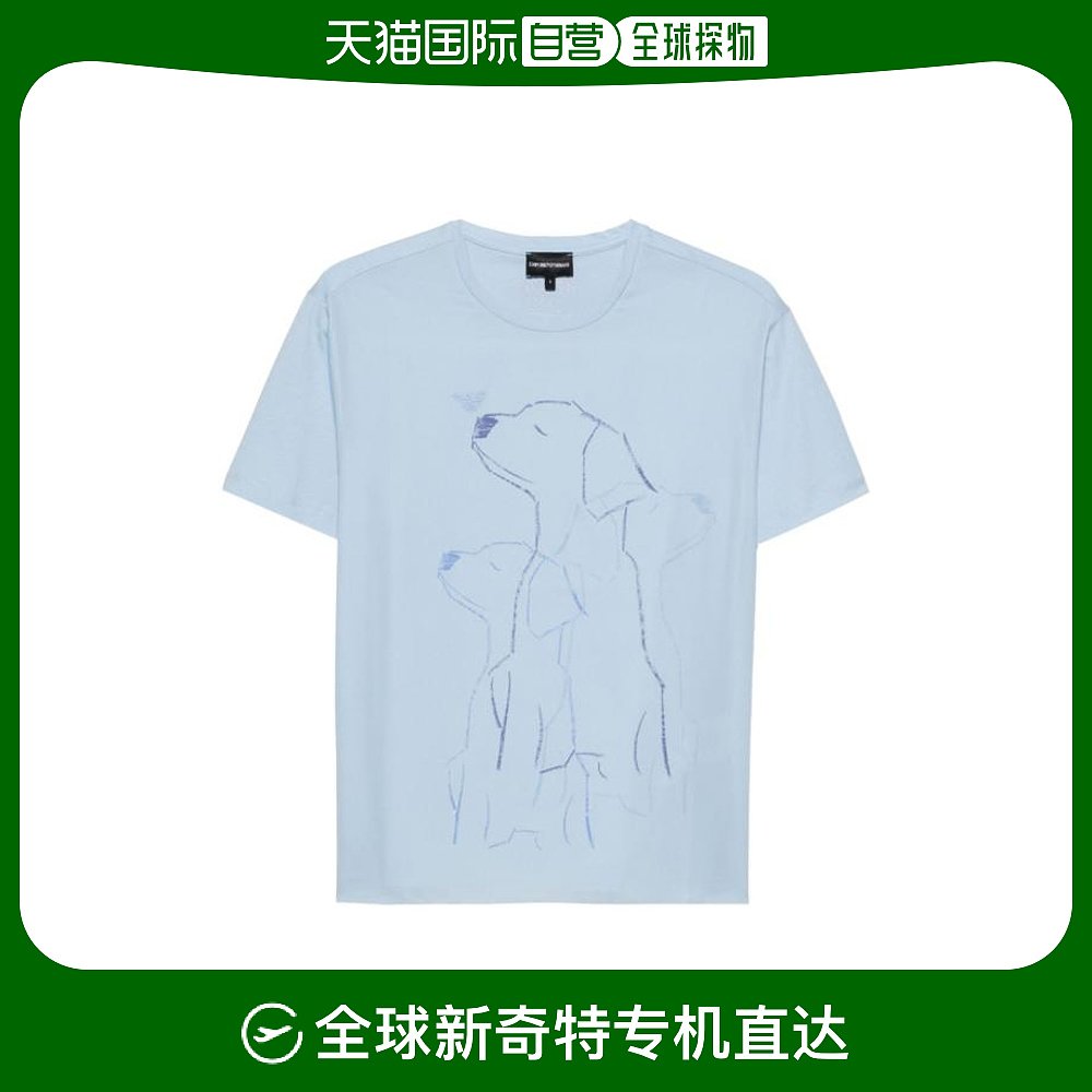 韩国直邮EMPORIO ARMANI24SS短袖T恤女3D2T7K 2JQ4Z0703Clear Blu