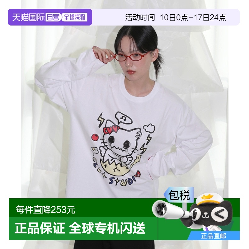 韩国直邮CLUT STUDIO 女士女装T恤m1037_1374843 Confused Cat T-s