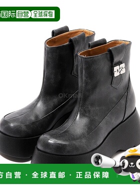 韩国直邮GANNI 深灰色 Kat 低帮靴 (S3222 911) 靴子女靴