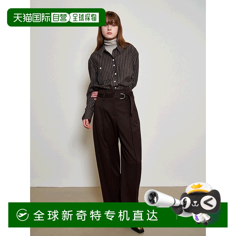 韩国直邮mu:arvo 配腰带细褶茧形长裤 正品百搭 时髦穿搭 外穿