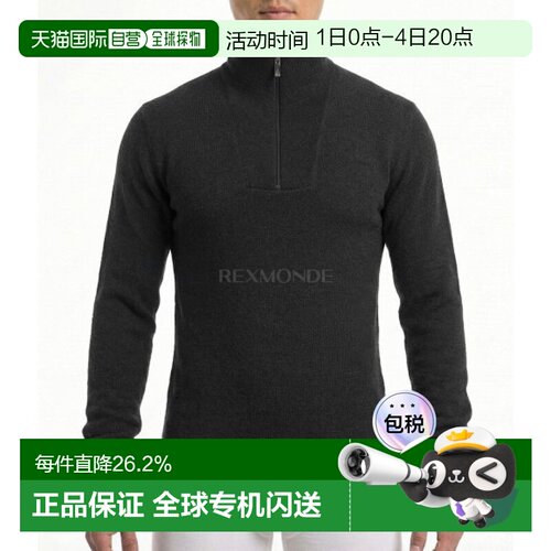 韩国直邮WoolPower 拉链龟领 400 黑色 (男装 7224) 长袖