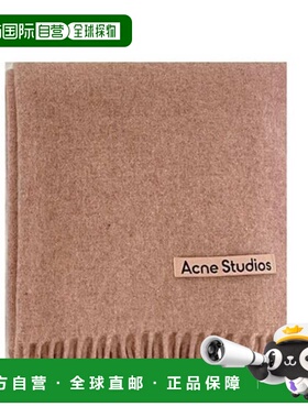 韩国直邮Acne Studios Arcane Studios 女士窄身羊毛流苏围巾 玫