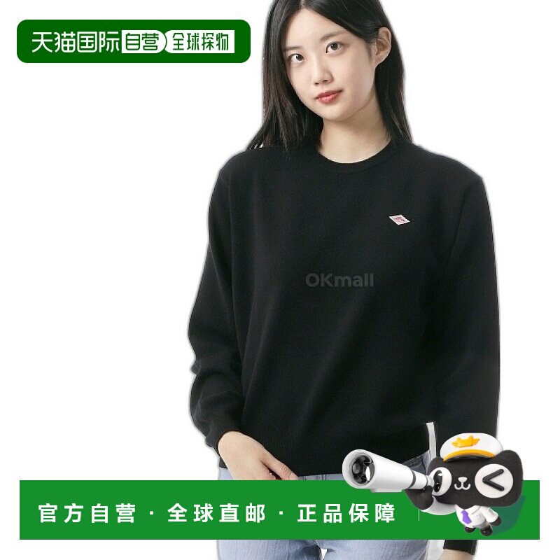 韩国直邮DANTON DTD0027-LMW 徽标贴片羊毛套头针织衫 女士街头风