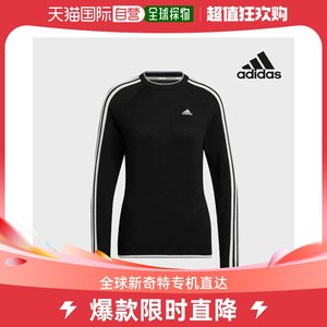 韩国直邮[Adidas GOLF] 女士 三线 水手领 套头衫 毛衣 黑色 HG82