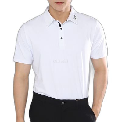 韩国直邮PXG 运动版型 BP 签名 POLO 白色短袖高尔夫球衫 ME23ATP