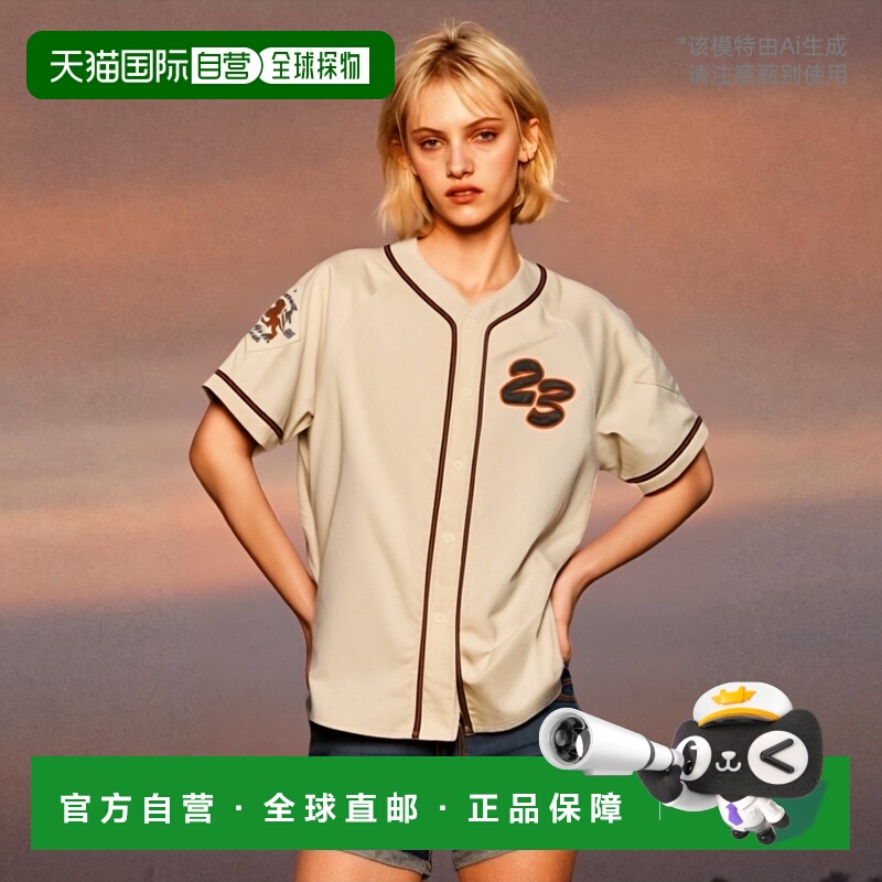 韩国直邮THISISNEVERTHAT 运动T恤Script Baseball Jersey Cream