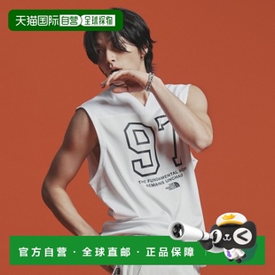 NORTH 男款 FACE 背心 白色 宽松V领无袖 韩国直邮北面THE