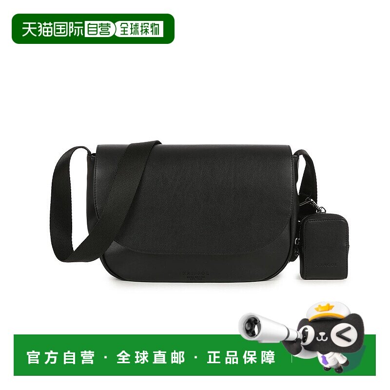 韩国直邮kangol 卡波翻盖斜挎包 2096 黑色 (KREBMB20960)单肩包图片