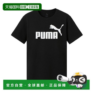 NO.1 Logo 韩国直邮PUMA T恤 Essential 儿童青少年短袖 黑 彪马