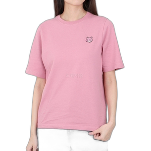 韩国直邮MAISON KITSUNE 大胆狐狸头贴片舒适 T恤 女士宽松短袖常