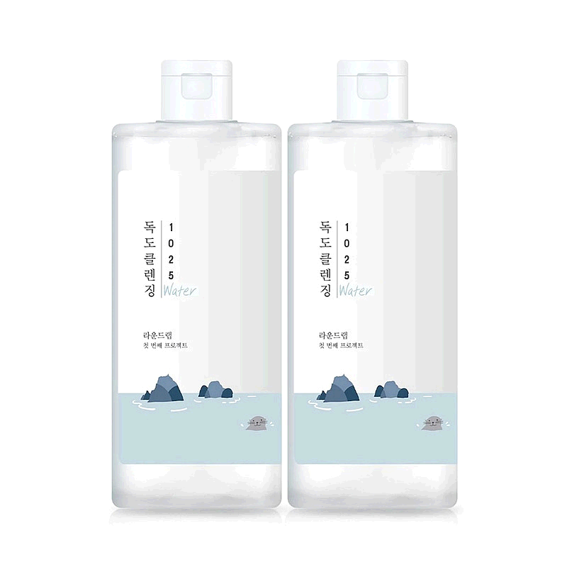 韩国直邮Round Lab柔恩莱独岛卸妆水400ml*2瓶清爽敏感肌清正品