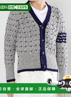 韩国直邮Thom Browne MKC542A Y1506 055 四杠条纹开襟羊毛衫
