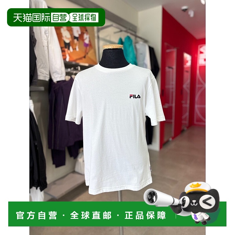 韩国直邮FILA [Shop] 惠拉 FS2RSG2722X OWH Uni 线性小徽标短袖