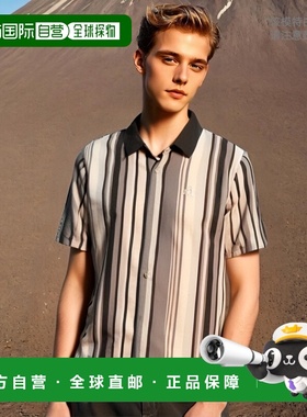 韩国直邮MALBON GOLF 男士T恤M3313LTS06GRY Verticle Stripe Jer