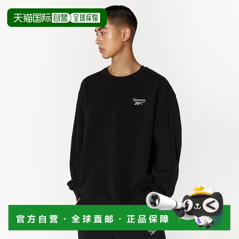 韩国直邮Reebok 舒适圆领百搭卫衣 男款 黑色