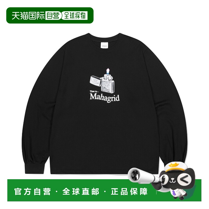 韩国直邮MAHAGRID 男士T恤MG2EFMT564ABK IT’S TIME TO LS TEE B