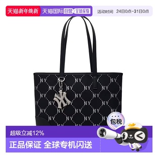 韩国直邮MLB托特包男女复古老花NY大容量单肩包包3AORL014N