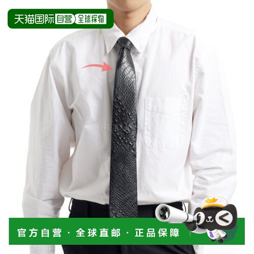 韩国直邮Engineered Garments 黑色鳄鱼纹压花人造革领带 (24F1H0