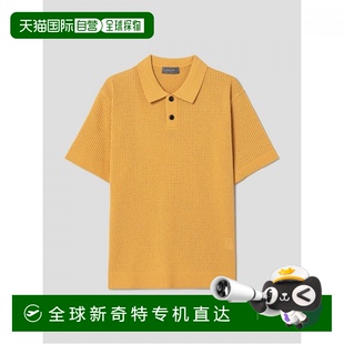 RY4351C54E 韓國(guó)直郵 Logadis 棉質(zhì)混紡打孔薄紗領(lǐng)領(lǐng)毛衣黃色