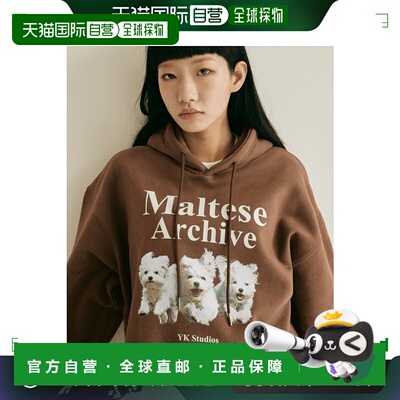 韩国直邮WAIKEI韩国小众设计师狗狗图案时尚日常卫衣YK21F1TS06