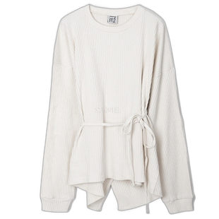 韩国直邮Baserange Shaw 米白色长袖 (FSHL-RIB-000)上衣