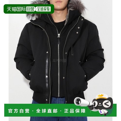 韩国直邮Mackage羽绒服男女同款黑色毛绒连帽舒适时尚柔软保暖