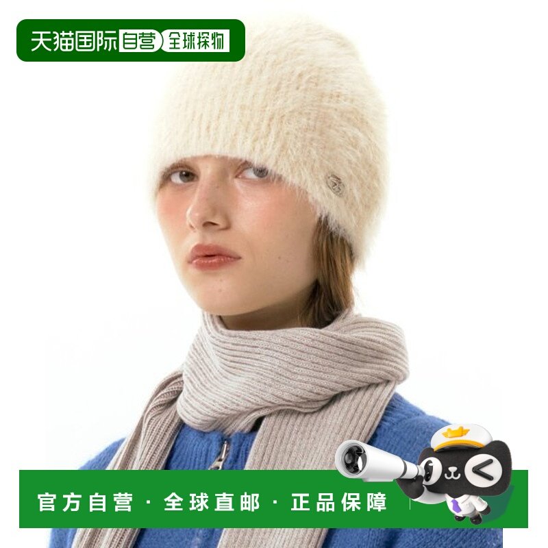 韩国直邮Ames Worldwide 女士帽子FUZZY BEANIE IVORY (AM2DFUAB61