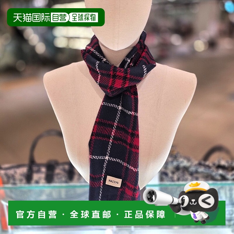 韩国直邮HAZZYS [羊绒混纺] 红色格纹迷你马弗炉 HJMU5F602R2