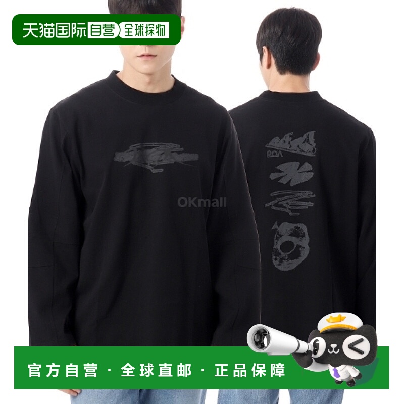 韩国直邮ROA 图案长袖 (RBMW0252JY20-BLK0001) 兜帽/圆领
