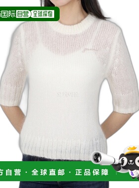 韩国直邮GANNI 24SS 白色马海毛混纺圆领衬衫 K2184 135针织