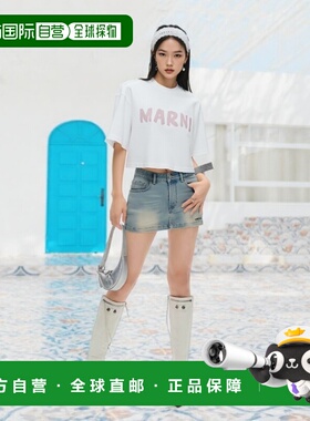 韩国直邮MARNI 马尼 THJE0333P0 USCS11 L6W01 徽标作物女式短袖