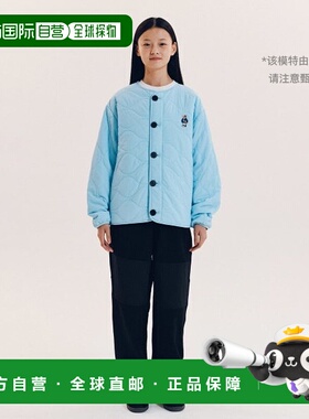 韩国直邮YALE EMBROIDERY DAN COLLARLESS QUILTING JACKET SKY B