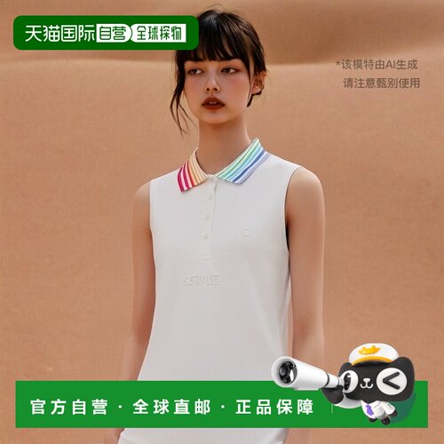 韩国直邮G/Fore高尔夫无袖T恤混色无袖POLO衫潮流G4LS23K860B-SNO