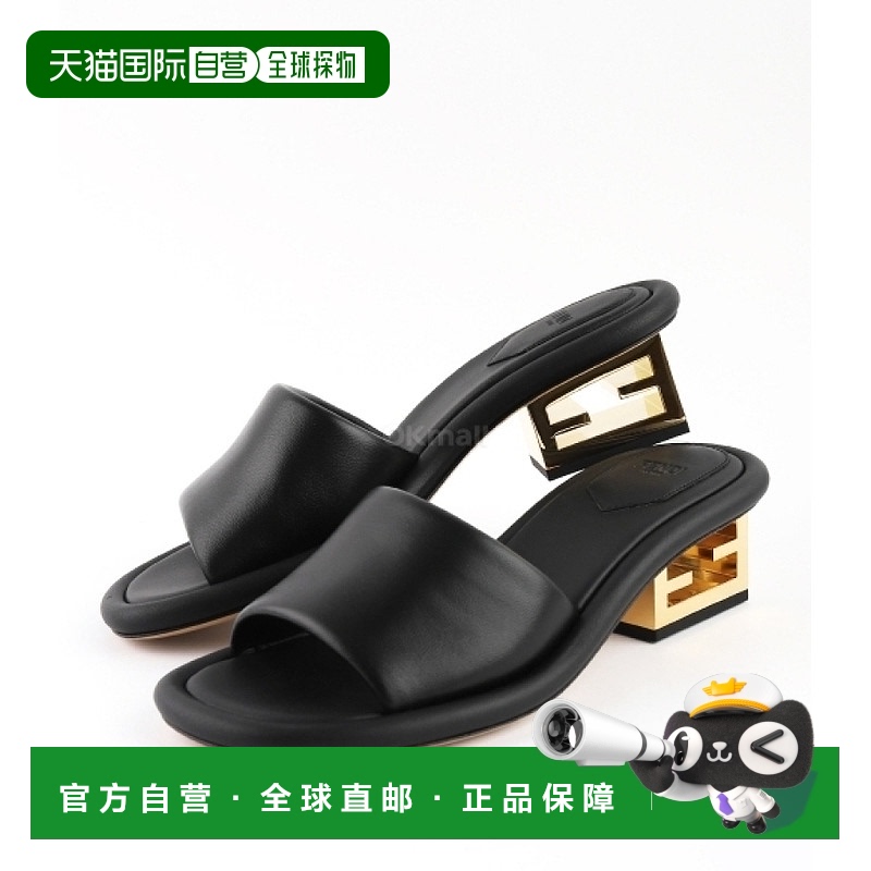 韩国直邮FENDI 长方形纳帕皮革拖鞋(8R8412 NBA F0QA1) 拖鞋