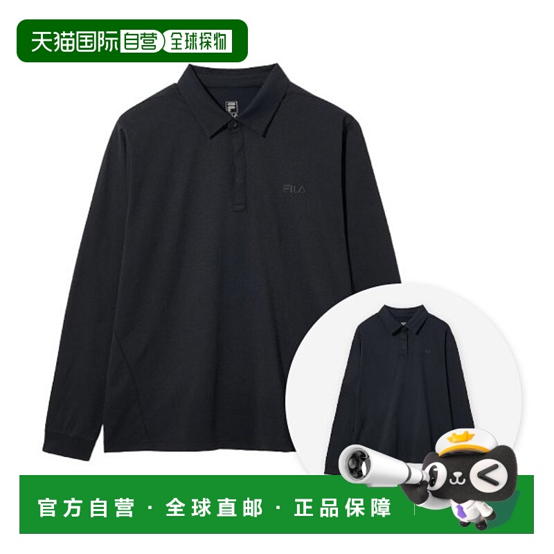 韩国直邮FILA [新] 惠拉中性弹力卡兰领长袖 T 恤 FM2FS253TL02U0