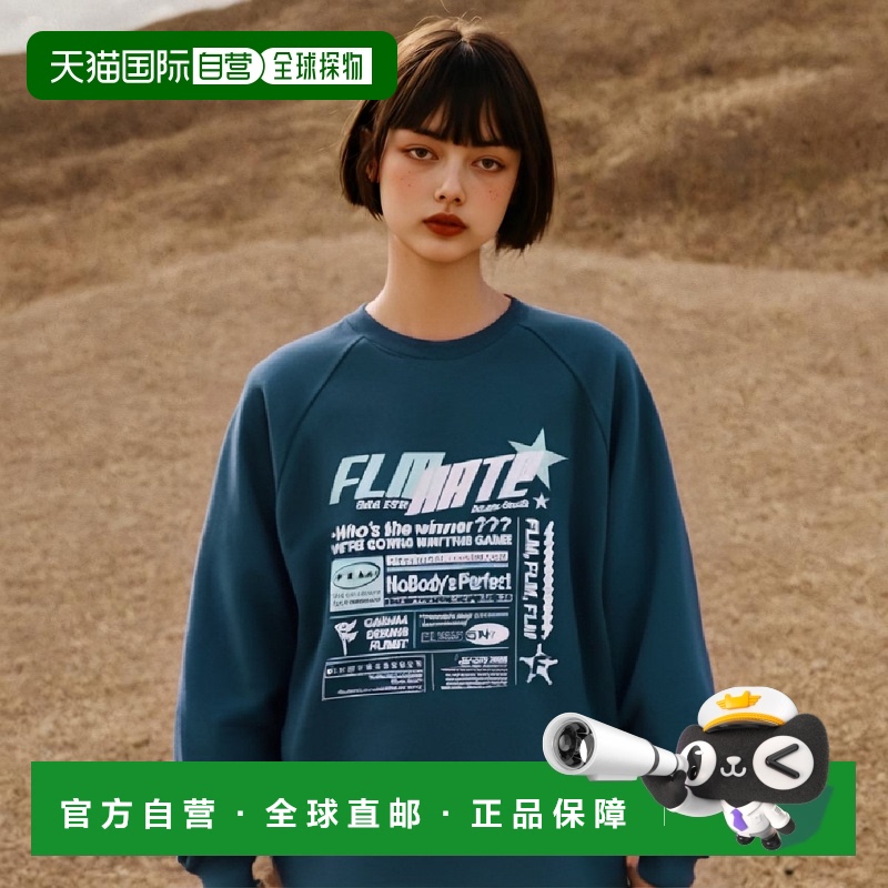 韩国直邮FILLUMINATE 公用T恤Sports Layout Long Sleeve-Blue