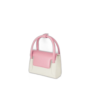 韩国直邮FIND KAPOOR新品女士褶纹撞色斜挎小号粉白色小方包 1110