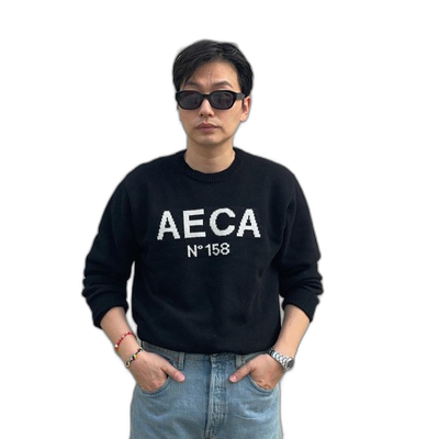 韩国直邮AECA WHITE 男士男针织AWCMFWBAKNIST001G4BA AECA BIG L